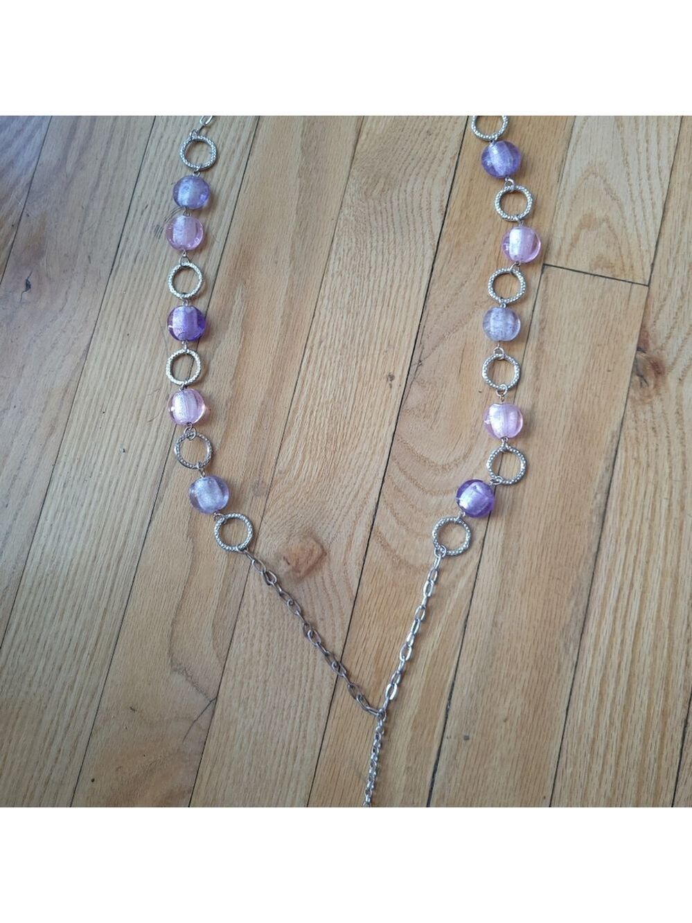 Pink Purple Multistrand Necklace Vintage - Picture 4 of 10